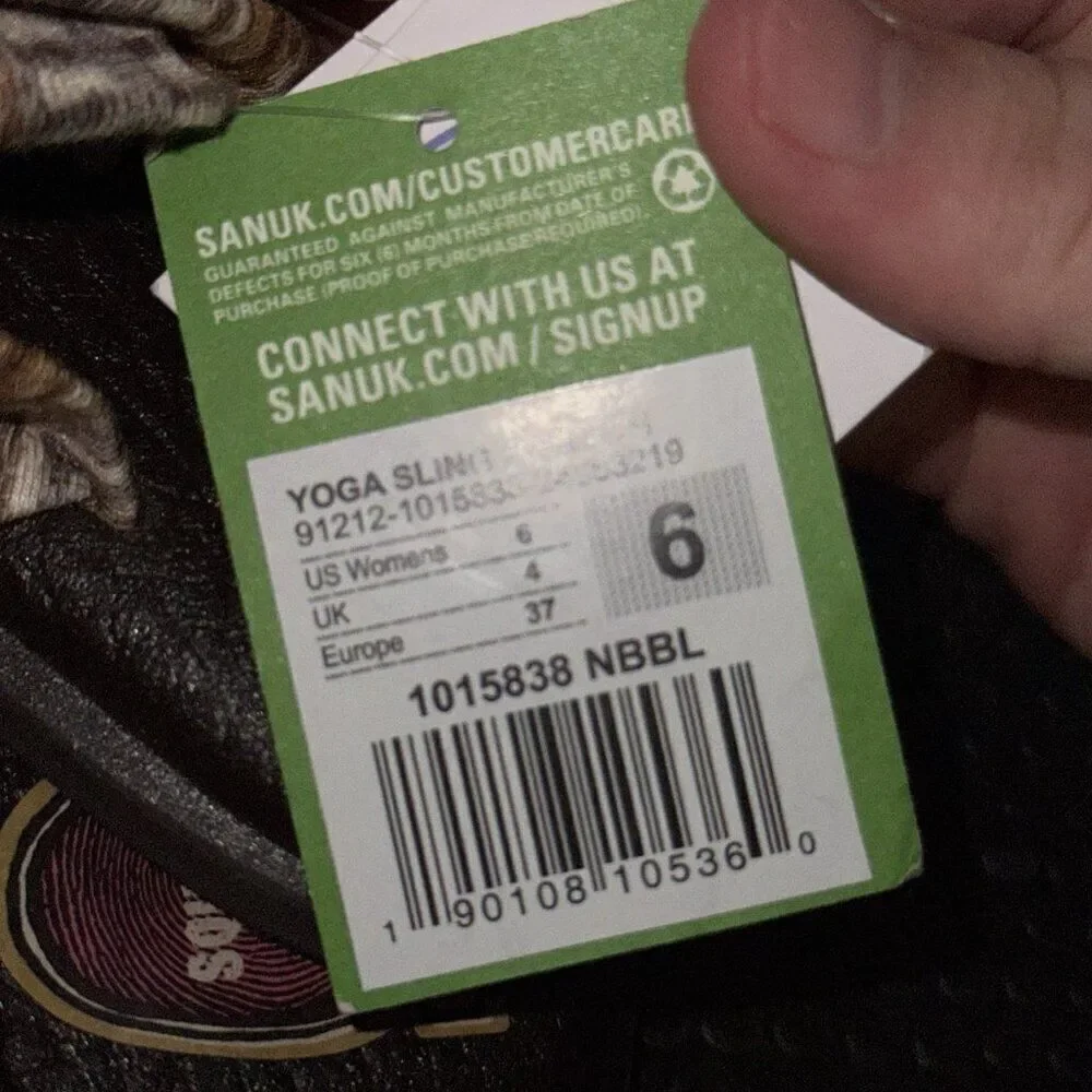 Sanuk yoga sling sandals Brown/Orange/Cream Comfort Yoga Mat Casual Women Size 6